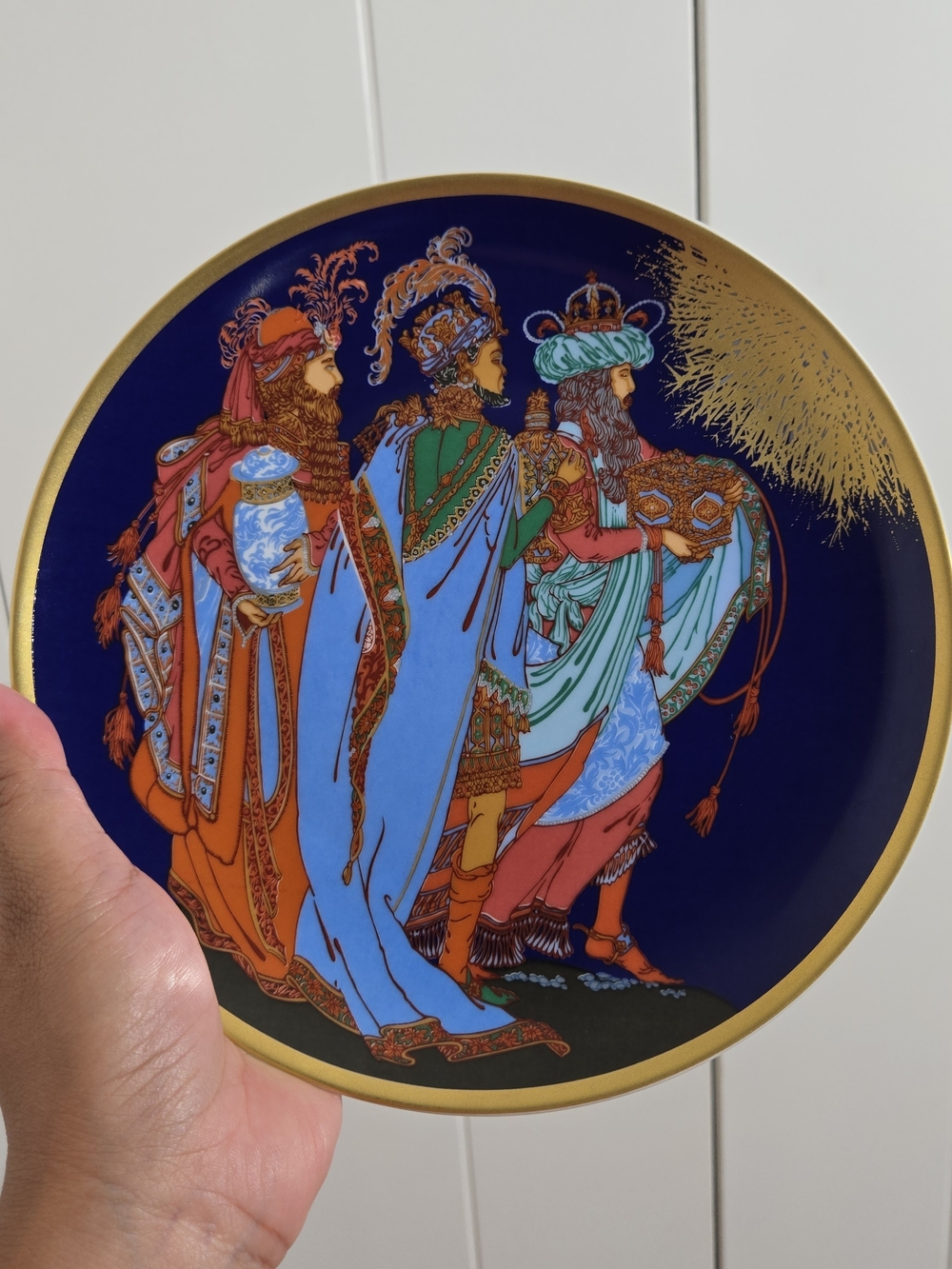 Vintage German Porcelain Collector's Plate "The Wise Men"